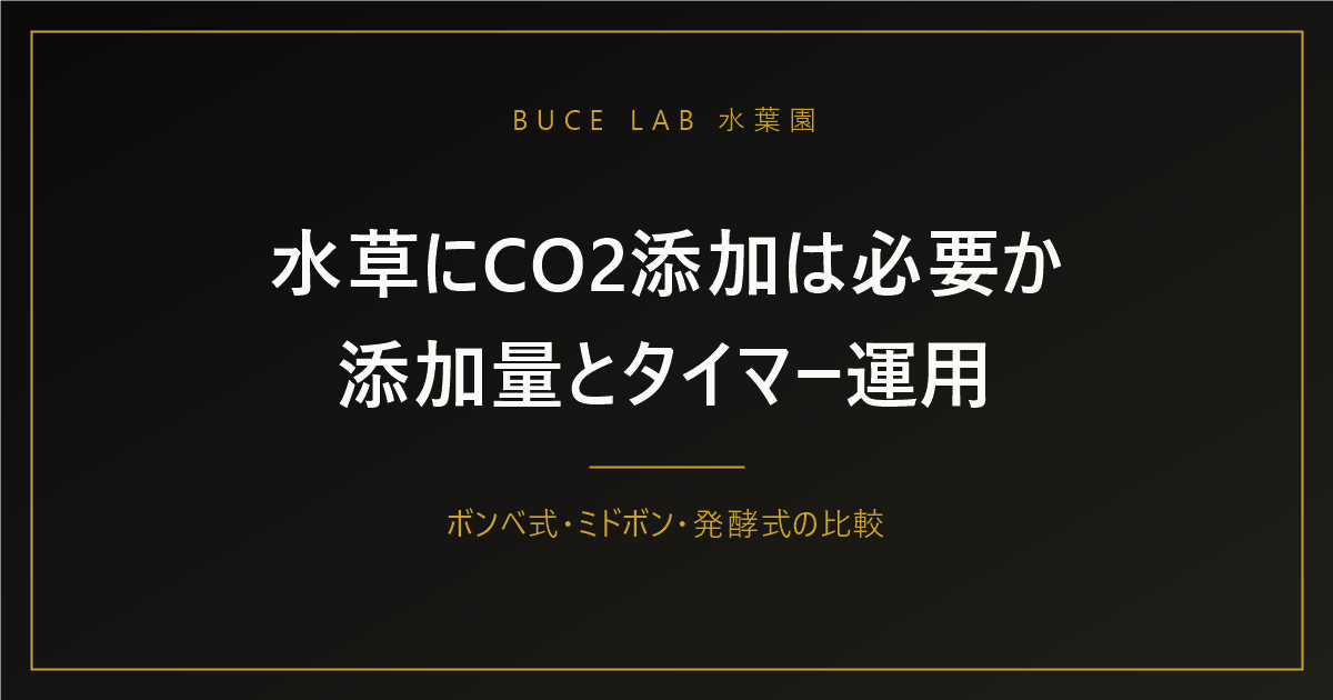 水草にCO2添加は必要か｜添加量とタイマー運用、方式別の費用比較